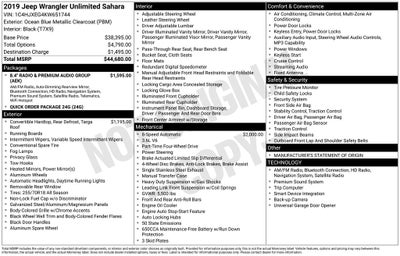 2019 Jeep Wrangler Unlimited Sahara