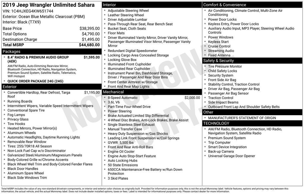2019 Jeep Wrangler Unlimited Sahara