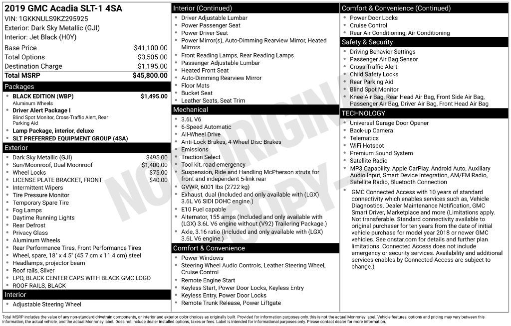 2019 GMC Acadia SLT-1