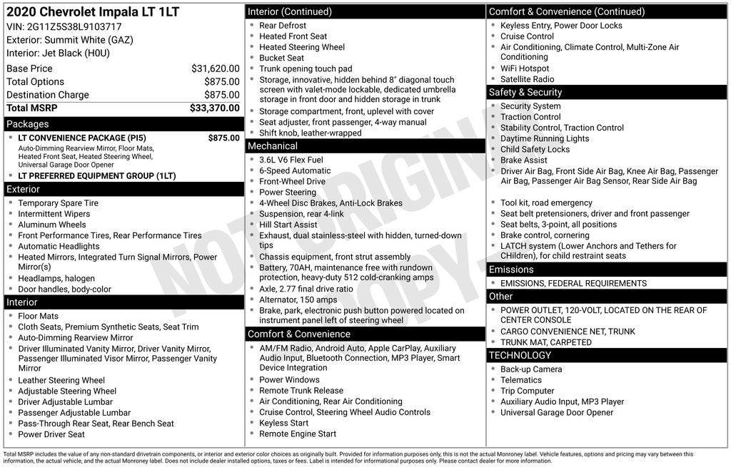 2020 Chevrolet Impala LT