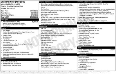 2020 INFINITI QX80 LUXE