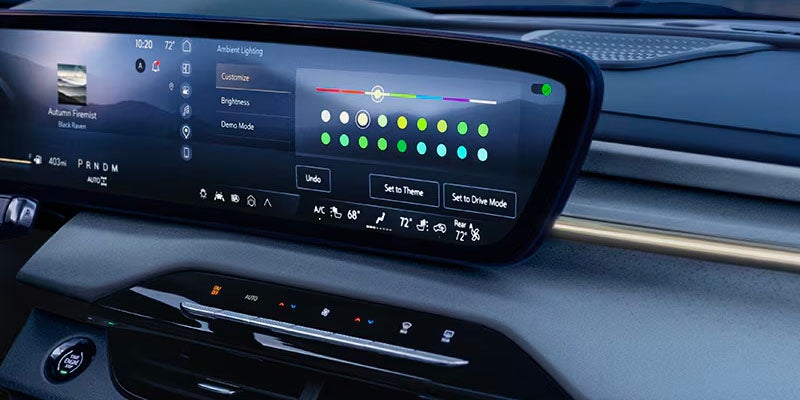 Buick Enclave infotainment display showing ambient lighting controls