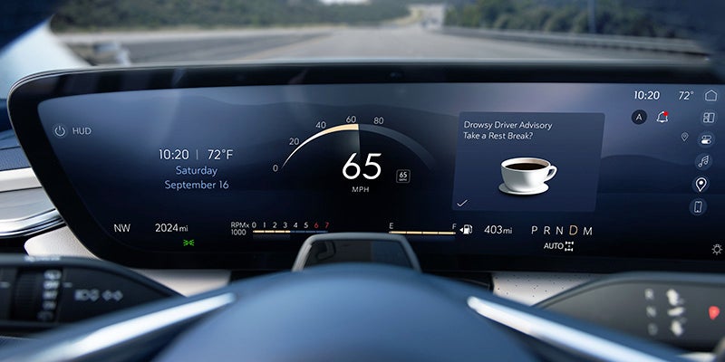 Buick Enclave digital driver display showing