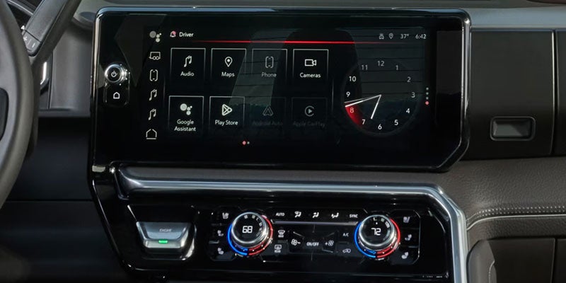 GMC Sierra infotainment touchscreen displaying