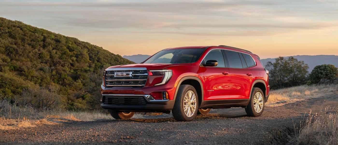 2025 GMC Acadia in front of sunset