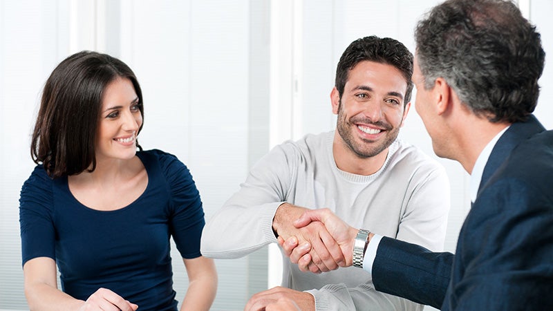client with sales person