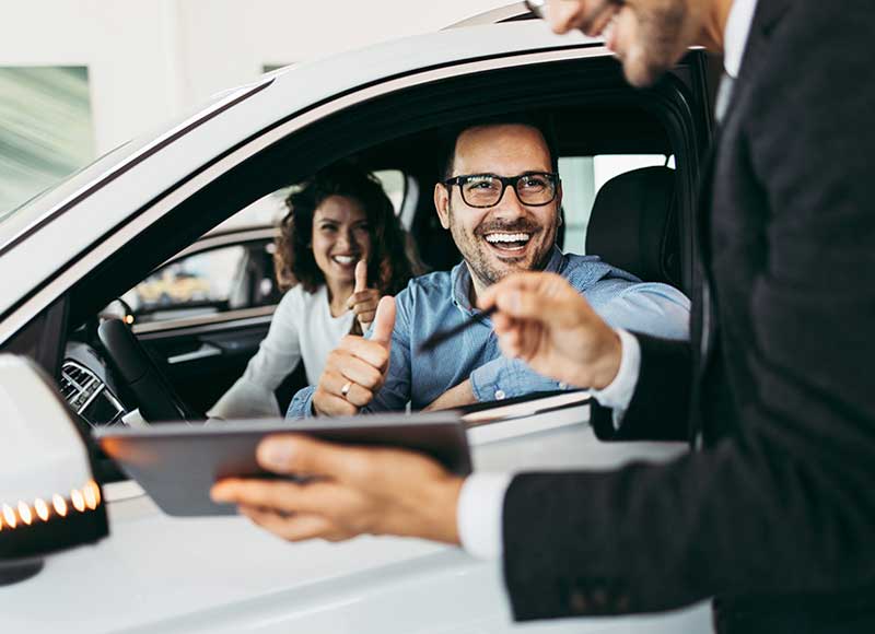 Family with sales person